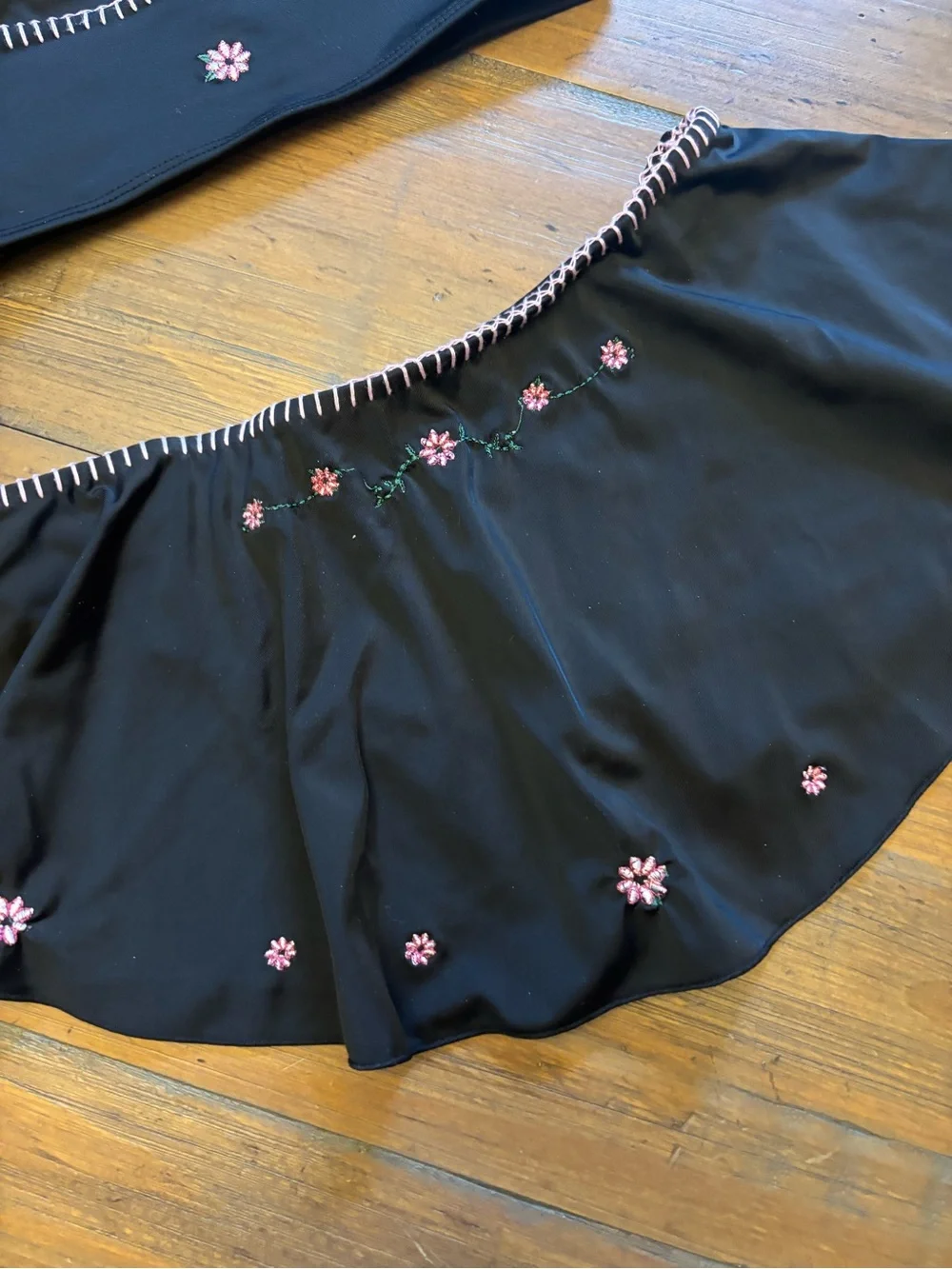 Frankie’s bikini sea fairy black embroidered bikini set